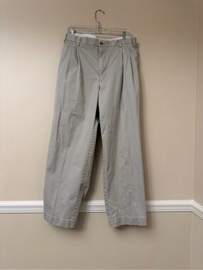 George Men's Wide-Leg Pleated Chinos - Light Gray